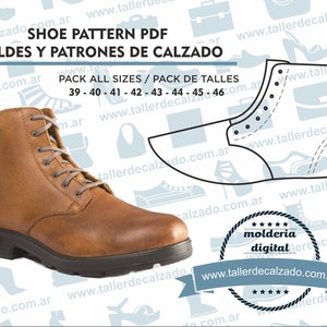 Patrones de calzado BAMAKO 1195 -  Moldes de zapatos - Molderia Digital PDF - Incluye todos los talles - Tamaño Real