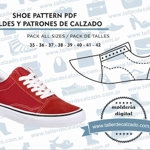 shoe pattern QUEBEC GIRL 354 -  Moldes de zapatos - Molderia Digital PDF - Incluye todos los talles - Tamaño Real