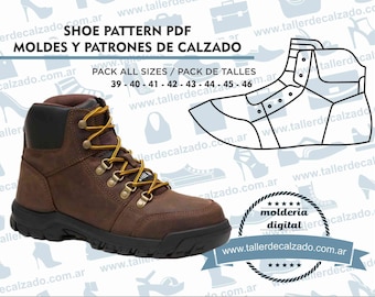 Shoe Pattern THOR MAN 1195 - Digital PDF - Patrones de calzado -Real size-  incluye todos los talles
