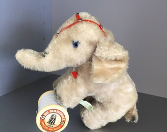 Vintage Berg Austria Mohair Elephant, 1960s Toy elephant,