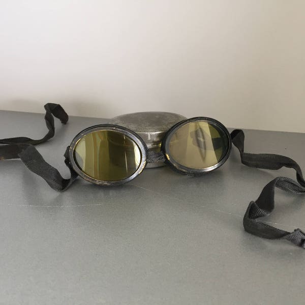 Vintage lunettes de neige Swiss Army, Steam Punk, lunettes de moto Vintage à la Lawrence d’Arabie, WW2 lunettes, lunettes de ski Vintage,