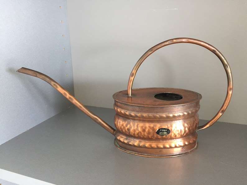 Vintage Copper Watering Can Retro Watering Can Swiss Made Indoor Watering Can, 1950s Copper Houseplant Watering Can