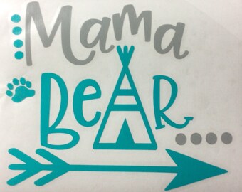 Mama bear decal, new mom gift, mama bear car decal, mother's day gift, mom tumbler decal