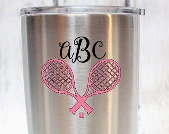 Tennis monogram, tennis, tennis gifts women, monogram decal, personalized, tennis player, tennis decal, tennis team, monogram, yeti decal