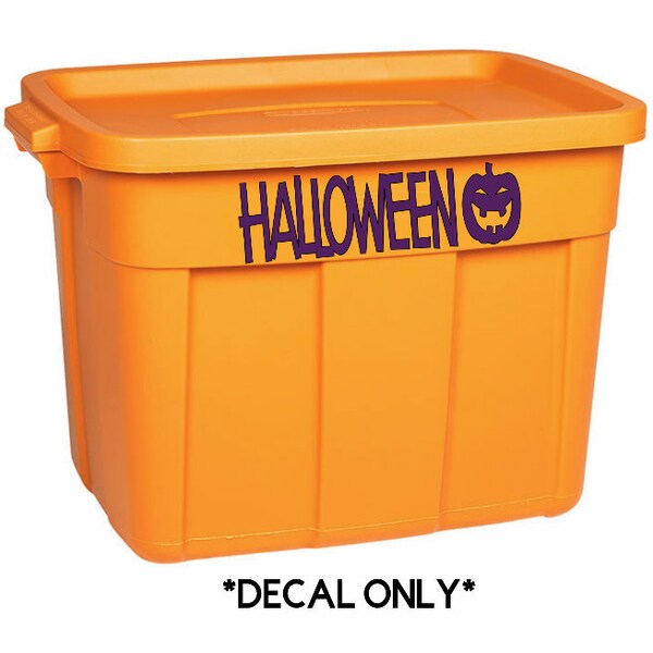 Halloween, storage bin decal, pumpkin decal, container decal, storage basket sticker, Halloween storage, labels, organization, fall decor