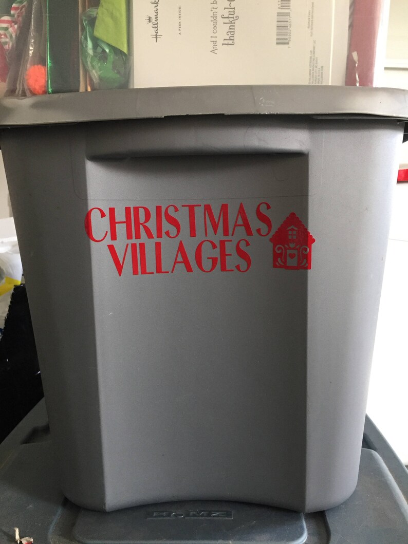 Christmas Storage Bin Decal Container Labels Christmas Etsy