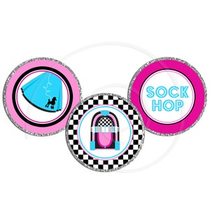 Printable Chocolate Kiss Candy Labels | 50&#39;s Sock Hop| Retro | Jukebox | Diner