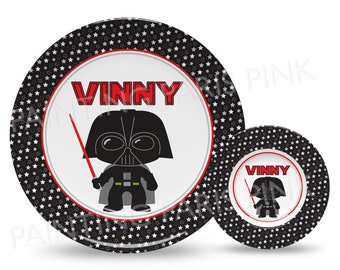 Dark Villain Personalized 10" Plate, Bowl or 2 Piece Set | Customized | Space Wars