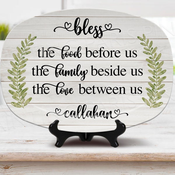 Bless This Family Personalized Serving Platter | Bless This Family | Food | Love | Custom