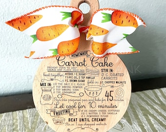 MINI Round Charcuterie Cutting Board Decor | Kitchen | Tiered Tray Decor | Carrot Cake Recipe | Easter | Spring | Bunny