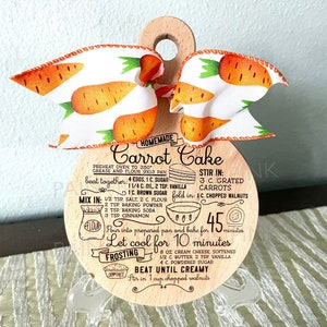 MINI Round Charcuterie Cutting Board Decor Kitchen Tiered Tray Decor Carrot Cake Recipe Easter Spring Bunny image 1