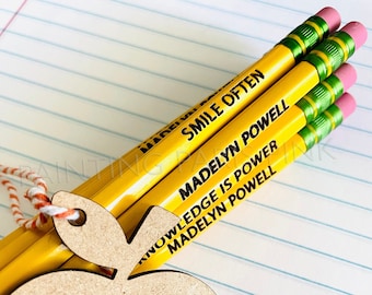 Personalized Engraved Pencils | Back to School | 12 Pack | Ticonderoga Pencils | Student Gift | FREE SHIPPING