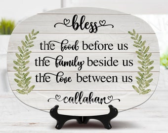 Bless This Family Personalized Serving Platter | Bless This Family | Food | Love | Custom