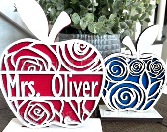 Apple Shelf Sitter Classroom Decor | Teacher | Back To School | Tiered Tray Decor | Free Shipping