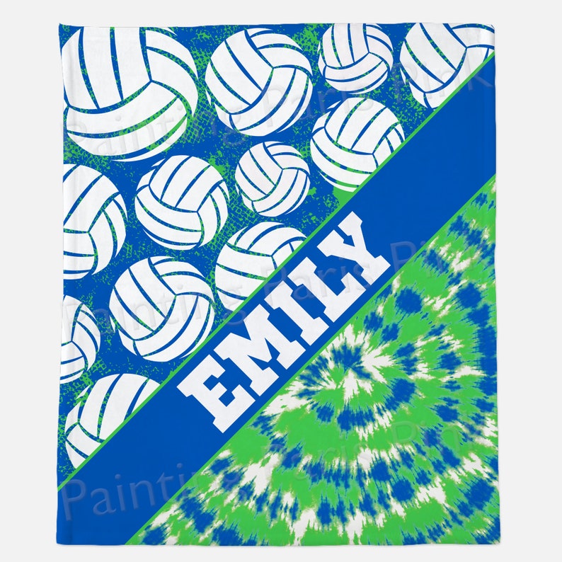 Minky Fleece Blanket Tie Dye Volleyball Full Blanket Design Etsy