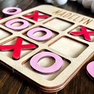 Valentine Tic Tac Toe Personalized Game XOXO Valentine Gift Girl Boy Kids Free Shipping image 3