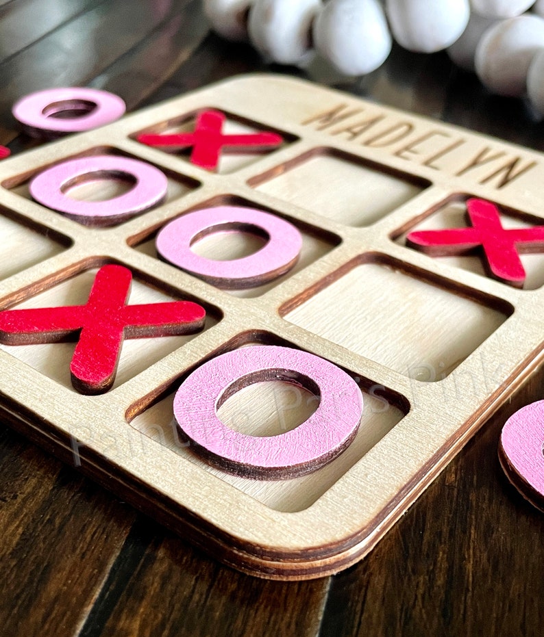 Valentine Tic Tac Toe Personalized Game XOXO Valentine Gift Girl Boy Kids Free Shipping Bild 3