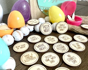 Easter Basket {No Candy} Filler Tokens | Wooden Decor | Rewards | Christmas Calendar Token | Free Shipping