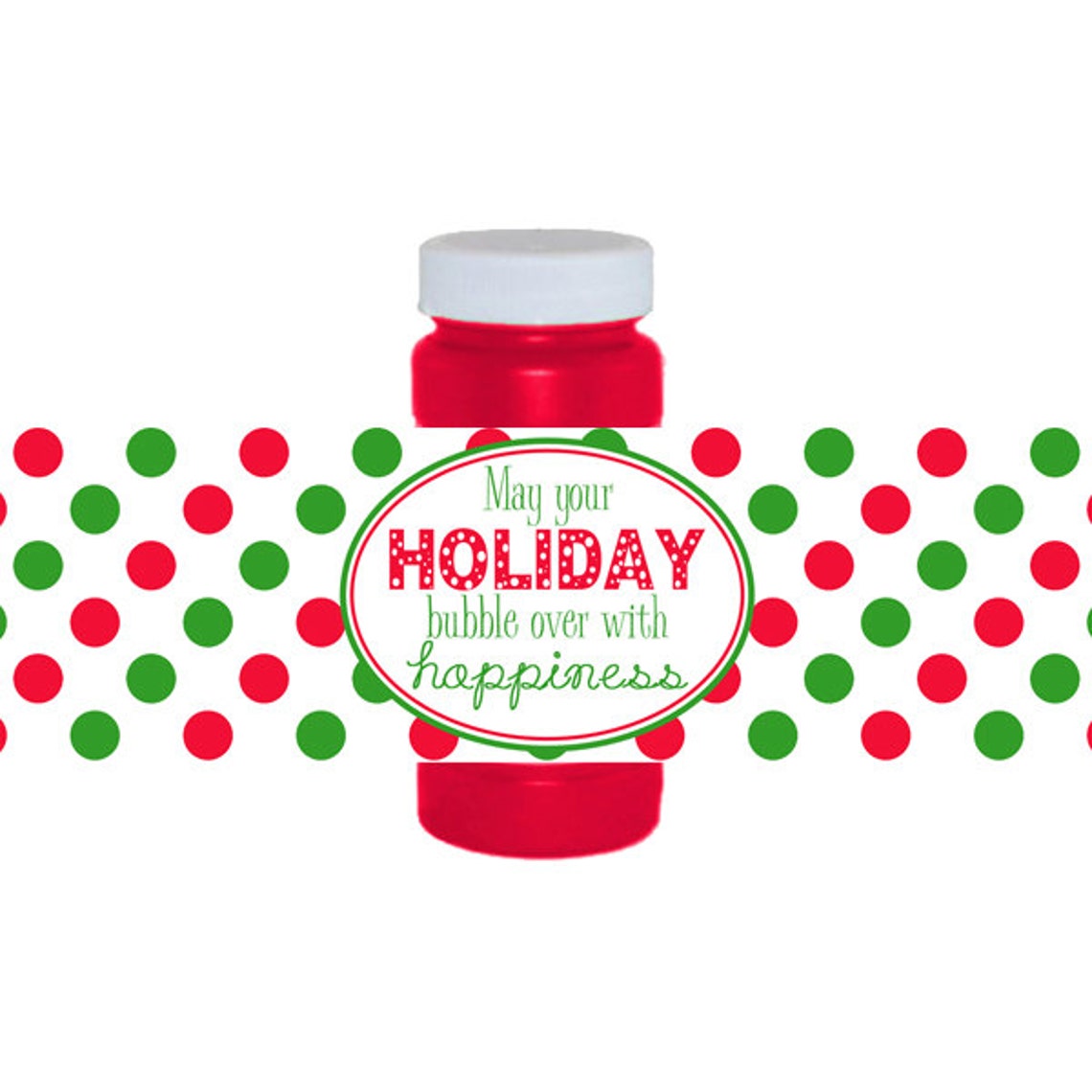 Holiday Bubble Bottle Labels Printable 4 oz. Bubble Bottle Etsy
