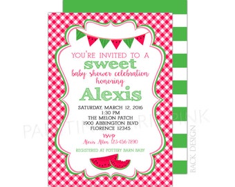 Watermelon Baby Shower or Birthday Party Invitation | Printable OR Professionally Printed | 5x7