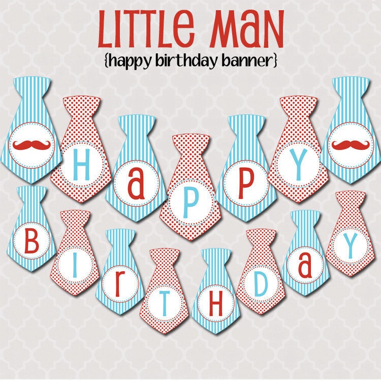 Happy Birthday Banner Printable For Man