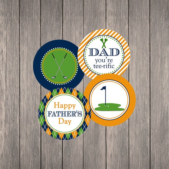 Father's Day Golf 2" Party Circles | Printable | Instant Download | Cupcake Toppers | Tee-riffic Il_570xn