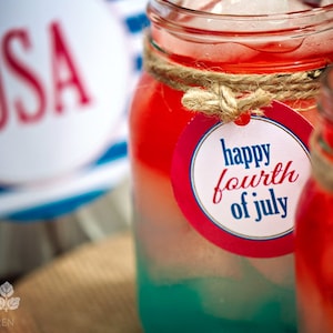 Freedom 4th of July 2" & 4"Party Circles | Printable | Instant Download | Cupcake Toppers | Stars | Stripes