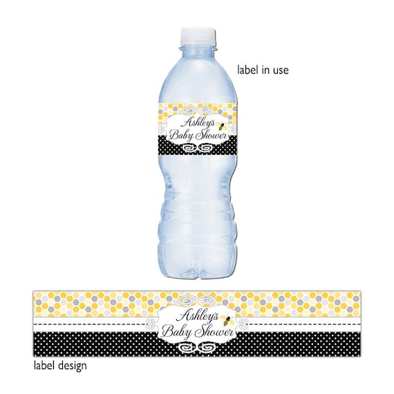 Bumble Bee Baby Shower Water Bottle Labels | Editable & Printable Download | Customized | Buzz Il_570xn