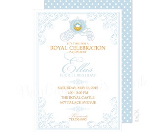 Royal Princess Birthday Invitation | Printable or Professionally Printed | 5x7 Customized | Glass Slipper | Carriage