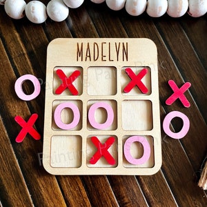 Valentine Tic Tac Toe Personalized Game XOXO Valentine Gift Girl Boy Kids Free Shipping Bild 2