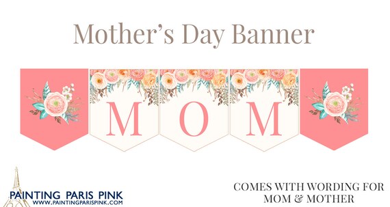 Mother S Day Banner Printable Instant Download Etsy