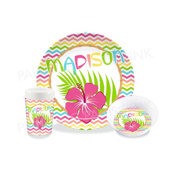 Aloha Chevron Melamine Dinnerware Personalized Customized Etsy