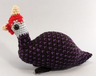 Guinea Fowl Realistic Crochet Amigurumi Royal Purple