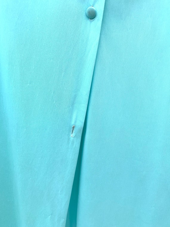 Vintage Nightie Vanity Fair Satin Robe Turquoise … - image 3