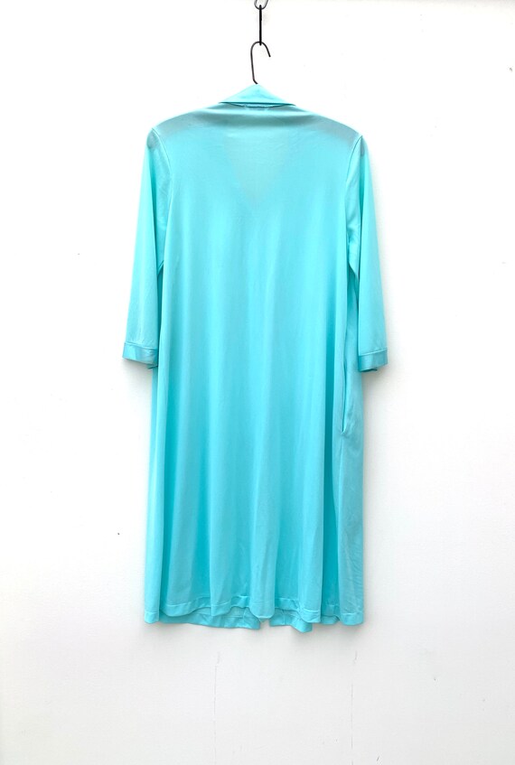 Vintage Nightie Vanity Fair Satin Robe Turquoise … - image 5