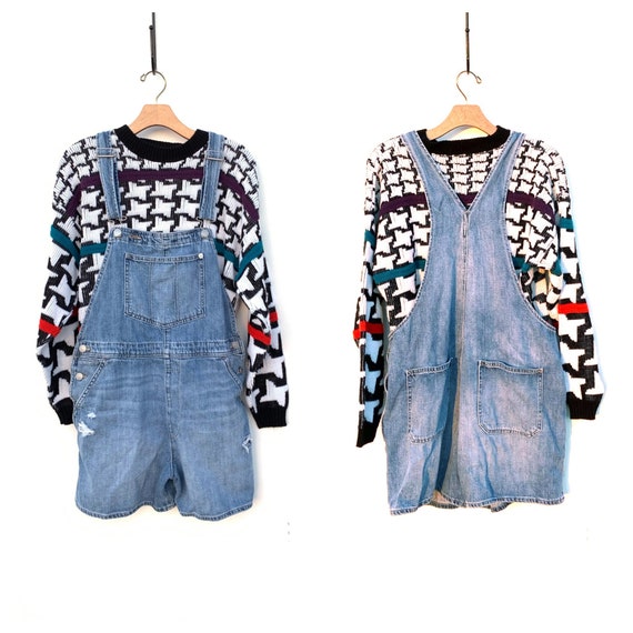 Vintage OVERALLS Gap Denim Shorts Overalls 80's 90