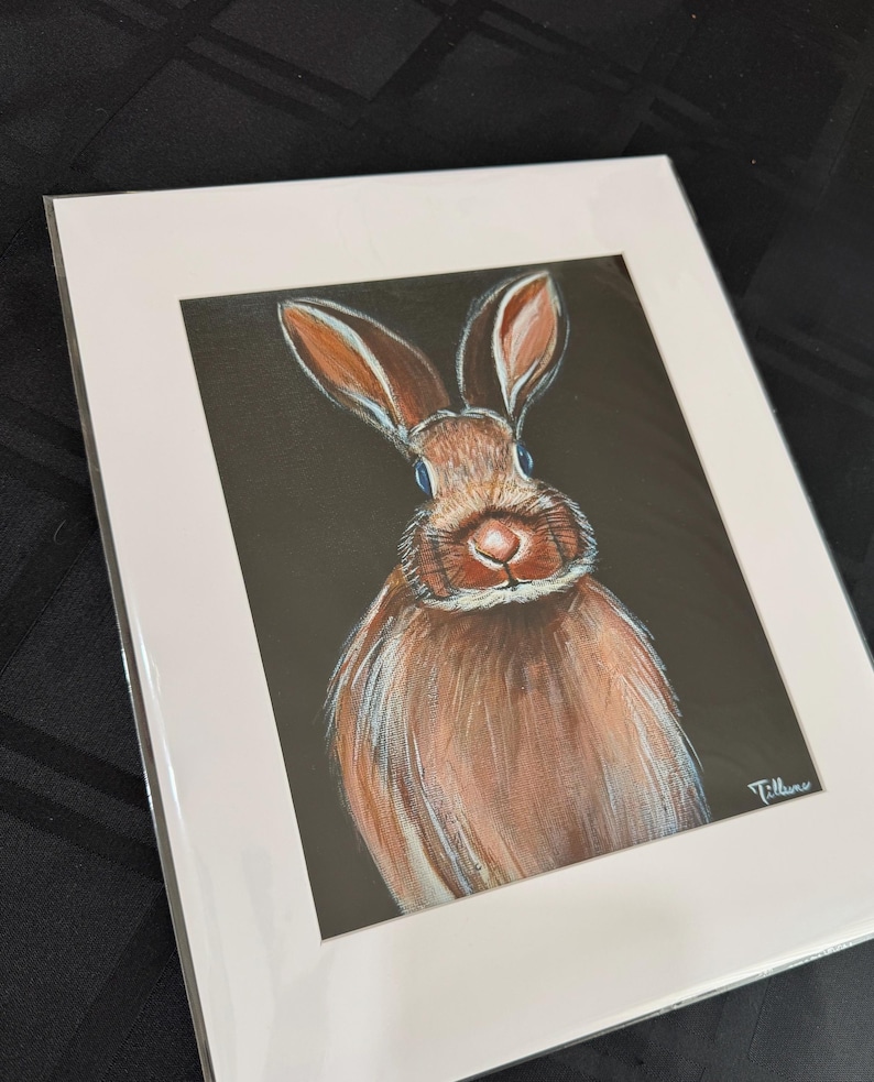 Rustic Rabbit Art Print: Ready to Frame, 8x10 in 11x14 Mat - Etsy