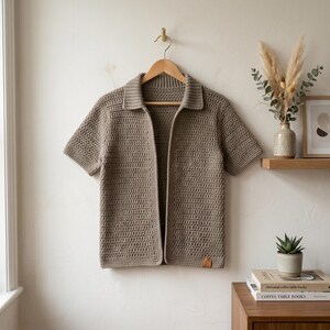 Textured Crochet Cardigan, Handmade Wardrobe, Lightweight Layering Top, Handmade Wardrobe, Worsted Weight Crochet Clothing PDF