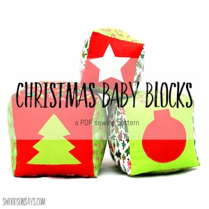 Christmas Baby Blocks PDF Sewing Pattern for a Soft Toys image 1