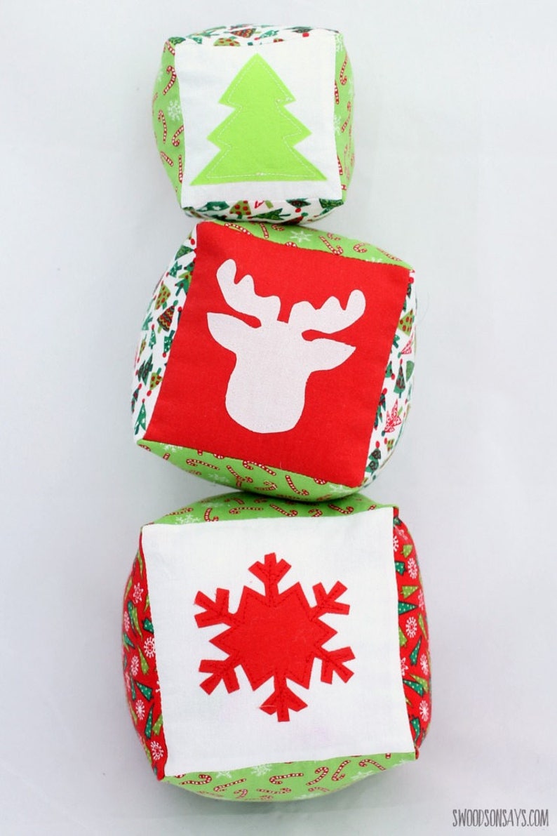 Christmas Baby Blocks PDF Sewing Pattern for a Soft Toys image 5