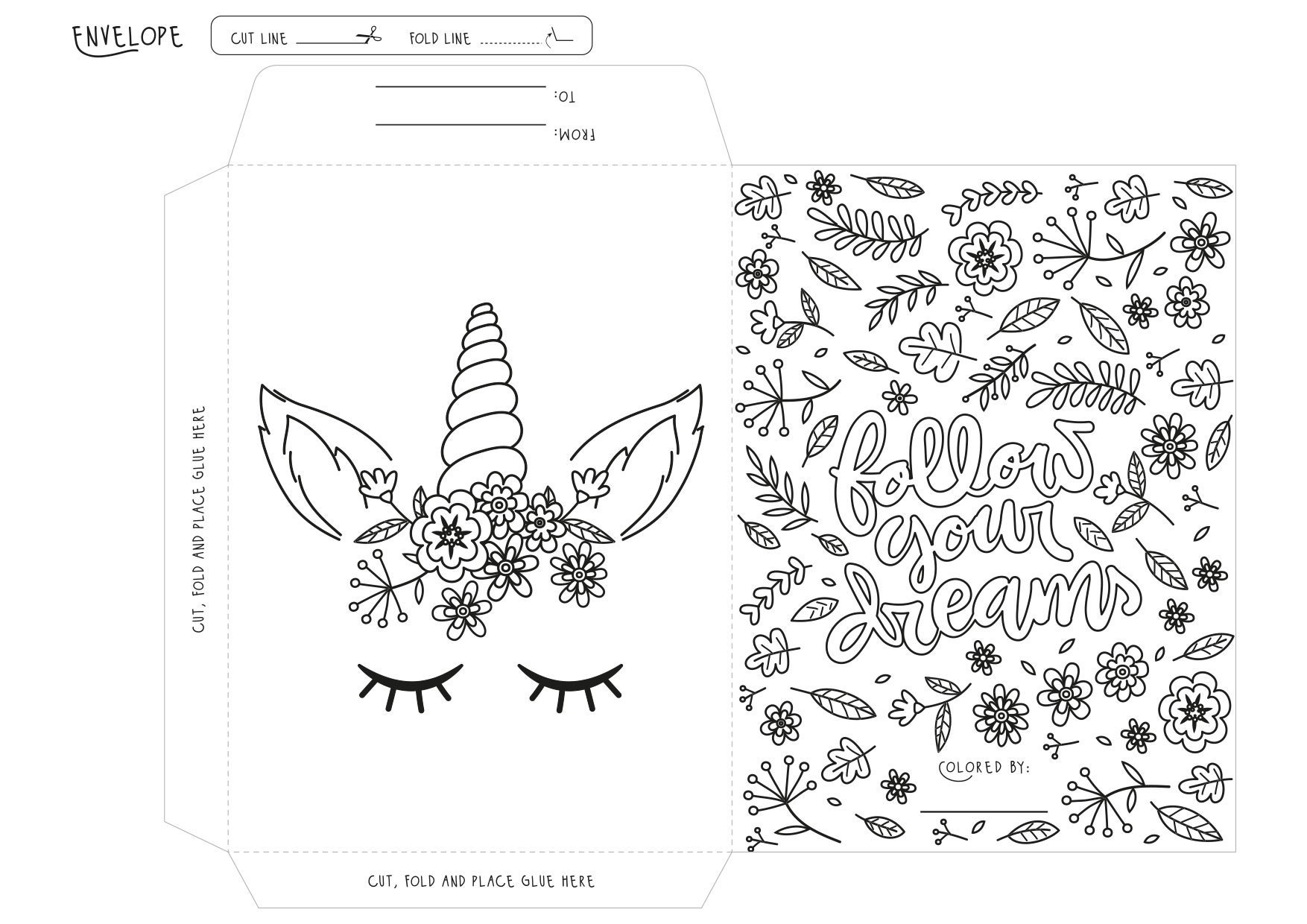 Coloring paper bag pattern for kids | Etsy