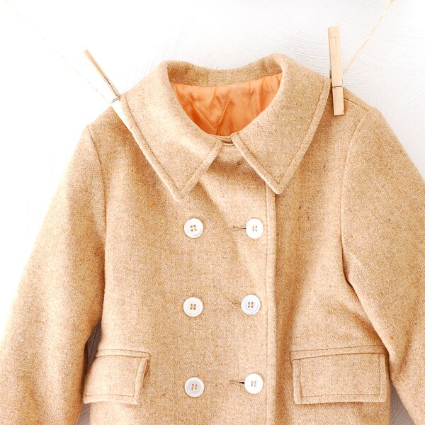 Beautiful Vintage Camel Color Wool Child's Coat