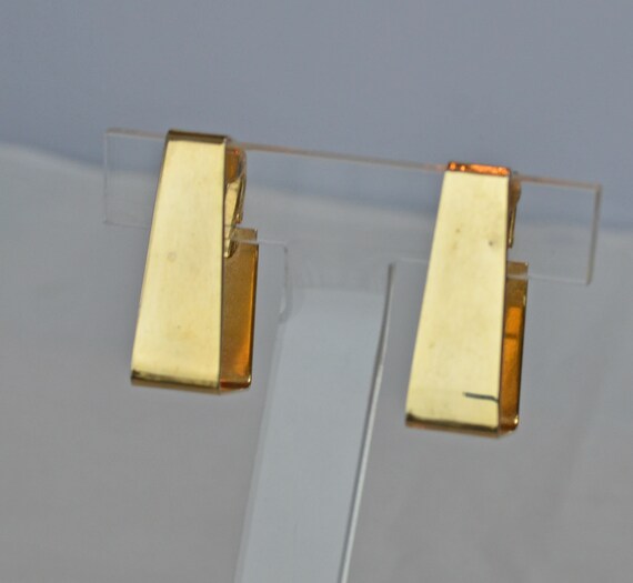 Very Unique Rectangular Hoop Earrings Signed "L.H… - image 3