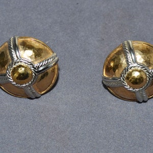Rare Couture Vintage GIVENCHY Earring 18k GP Shield Clip