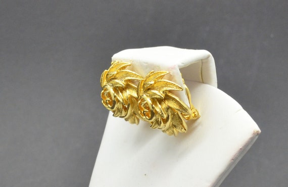 Signed Vintage DAVID LISNER Gold Earrings Clips - image 3