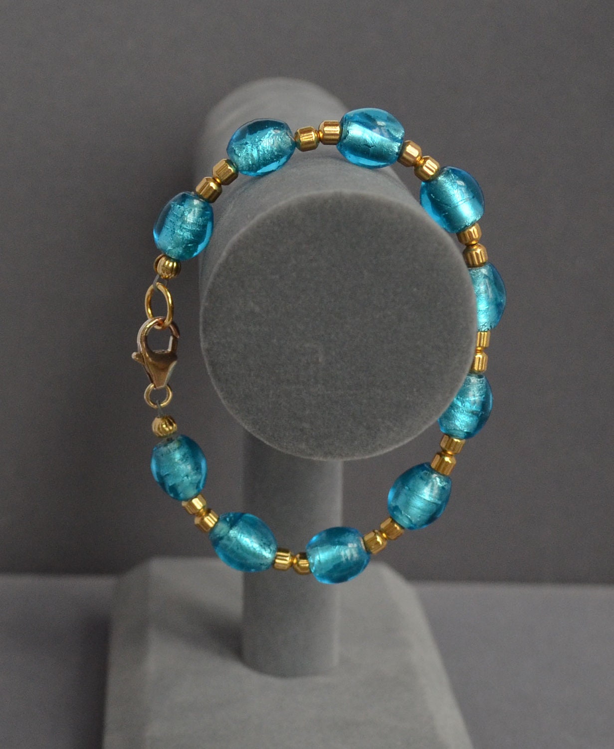 Vintage Glass and Gold Bead Bracelet Fabulous Etsy