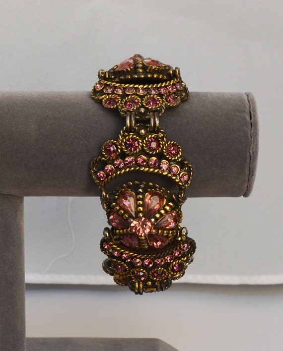 Vintage Bracelet Rhinestone Crown - image 4