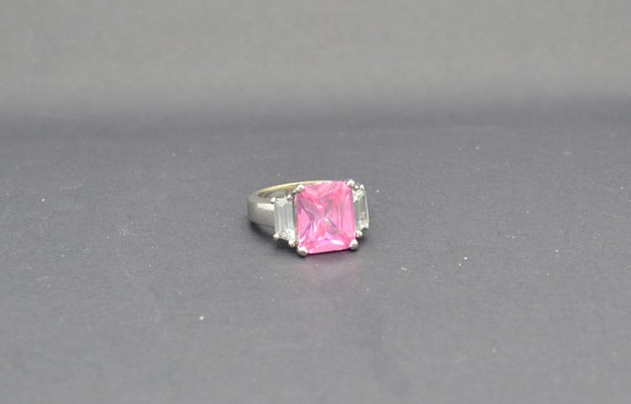 Gorgeous Sterling Rectangular Shaped Pink Topaz "… - image 3