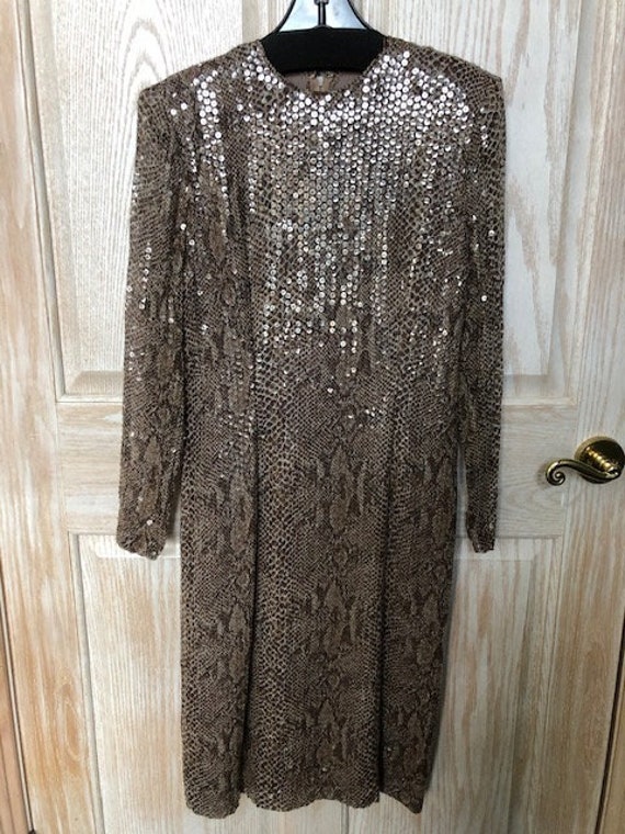 Remarkable Beaded AJ BARI Vintage Couture Evening
