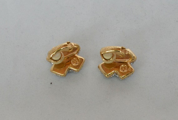 Vintage Swarovski Rhinestone Earrings Cross Desig… - image 5